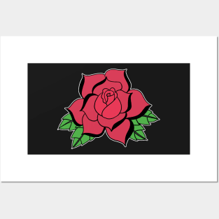 Traditional Tattoo Red Rose Posters and Art